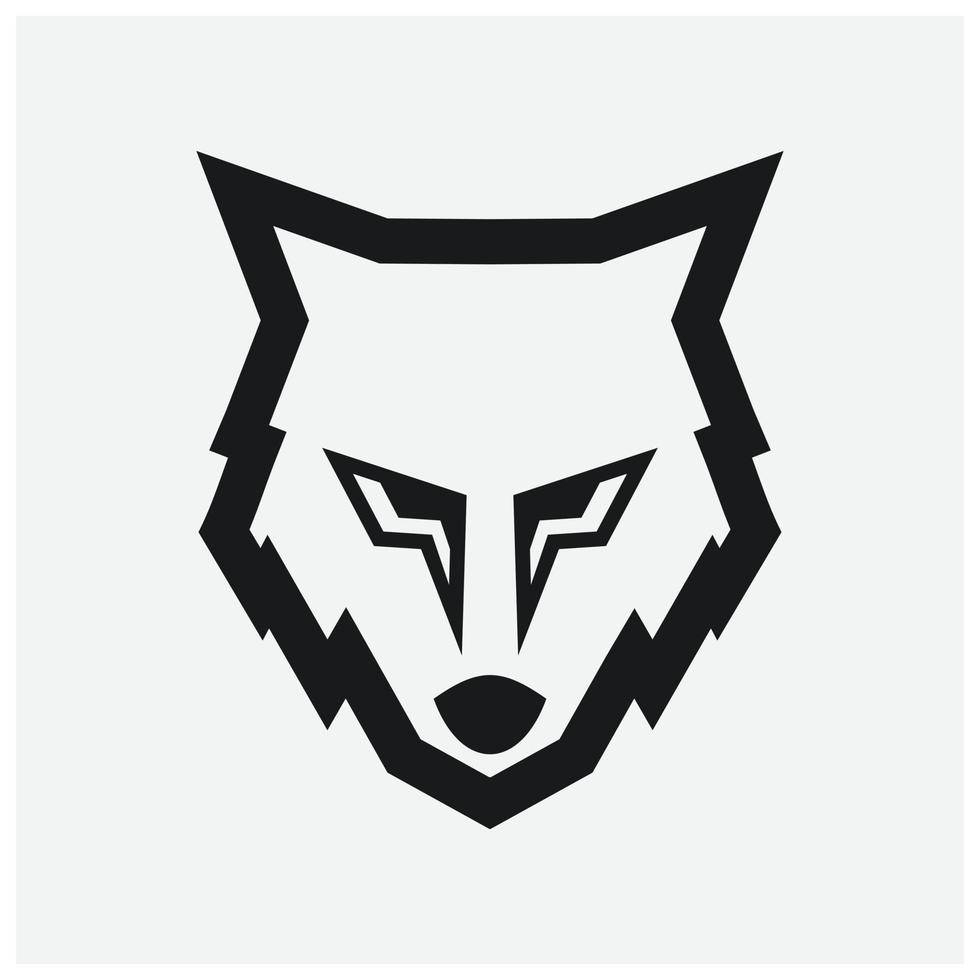 Wolfschattenbild lokalisiert auf weißer Hintergrundvektorillustration. Wolfskopf-Vektorgrafik-Emblem. vektor