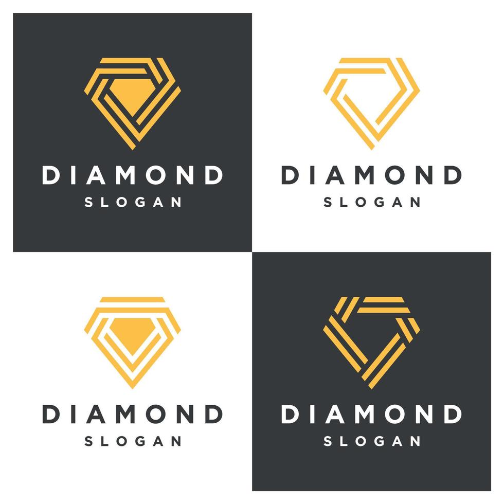 kreativ diamant begrepp logotyp design mall vektor