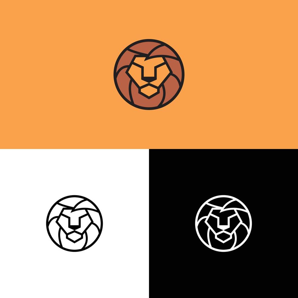 lejonhuvud vektor logotypdesign