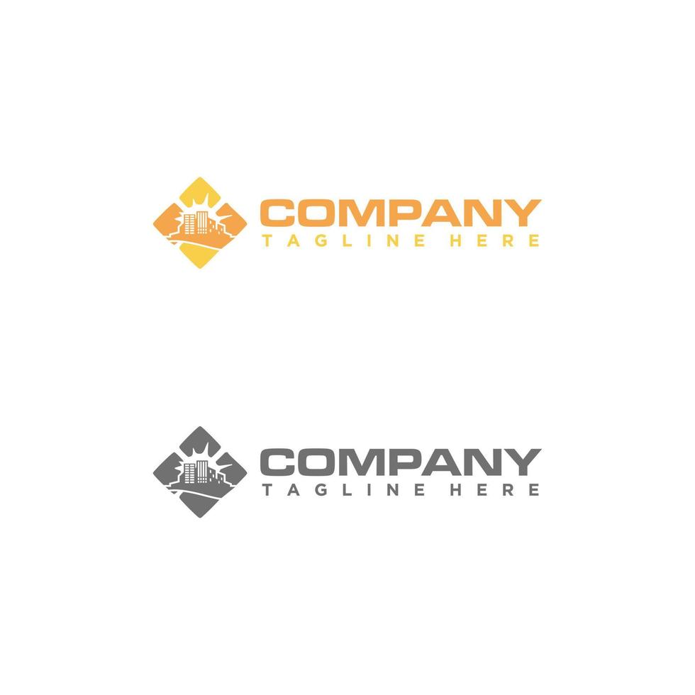 Logo-Vorlage für Immobilienunternehmen Gebäude Immobilienentwicklung und Bau-Logo-Vektor vektor