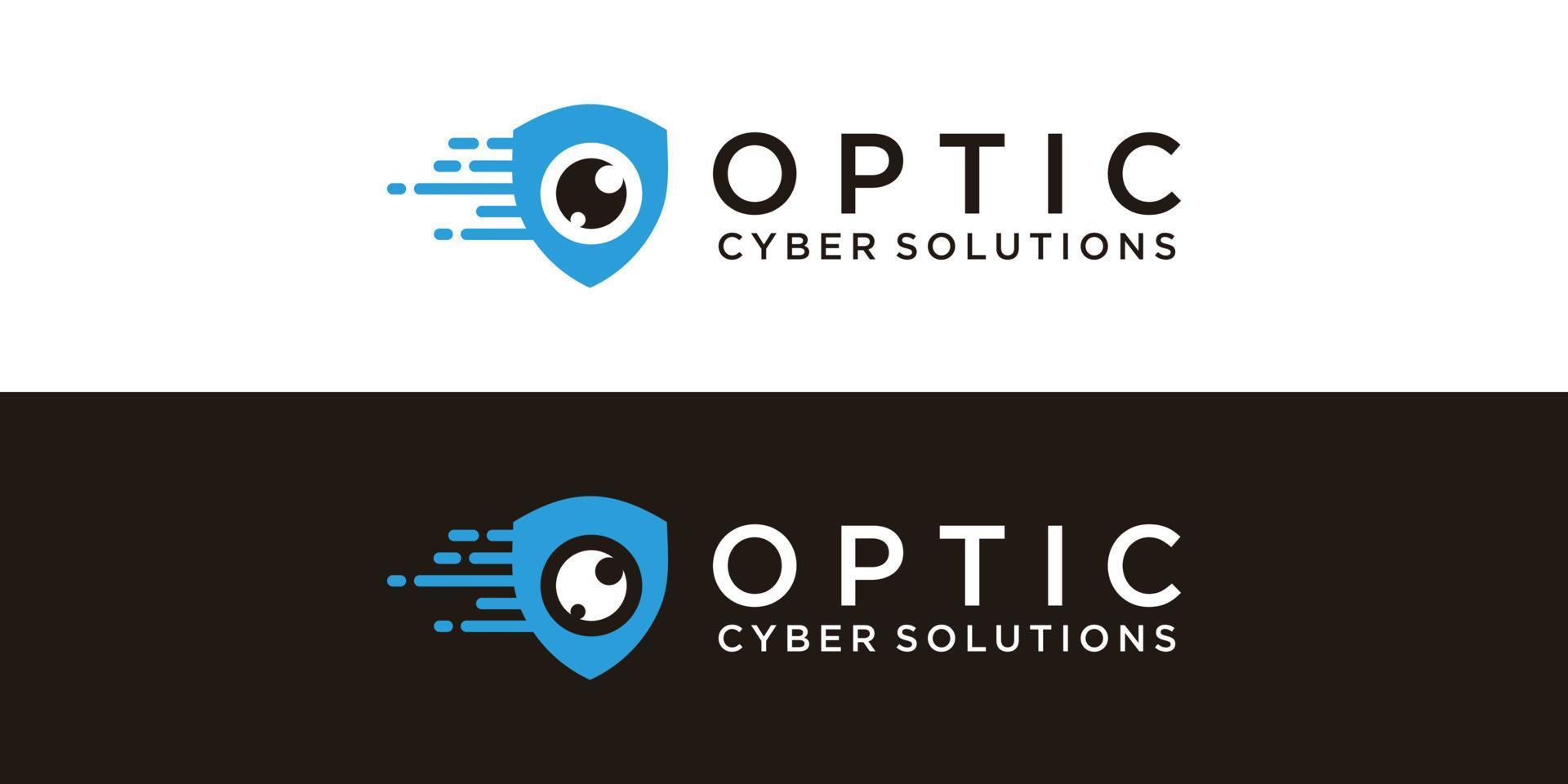 cyber säkerhet optisk logotyp vektor ikon illustration