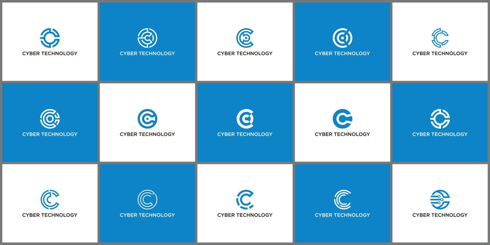 säkerhet logotyp teknologi för din företag, cyber logotyp för säkerhet data vektor