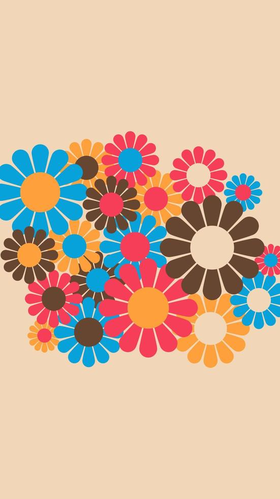 abstrakte Vintage Retro-Blumenmuster-Frühlings-Sommer-Tapete vektor