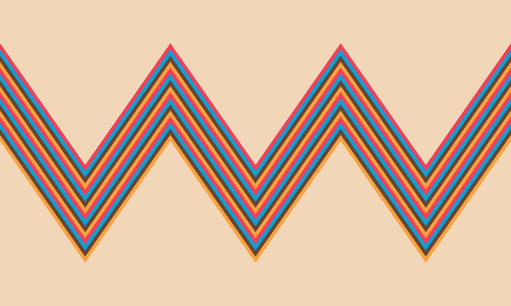 sömlös tiling retro Färg zig zag rader mönster vektor årgång tapet