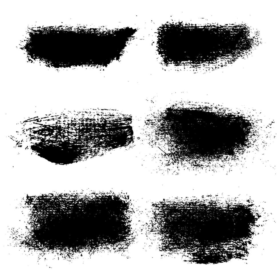 Vektor-Set Pinselstrich. Schwarze Tinte, Grunge-gemalte Objekte. vektor