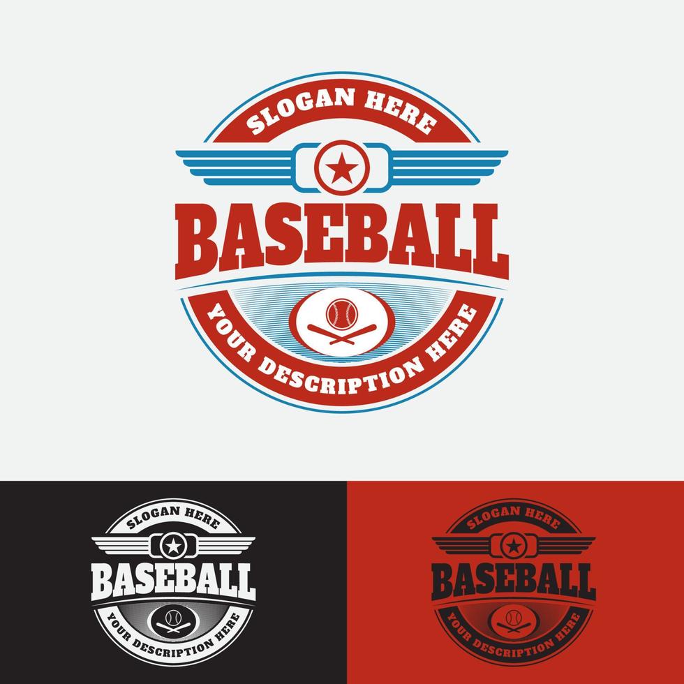 baseboll årgång mall logotyp formatera vektor eps