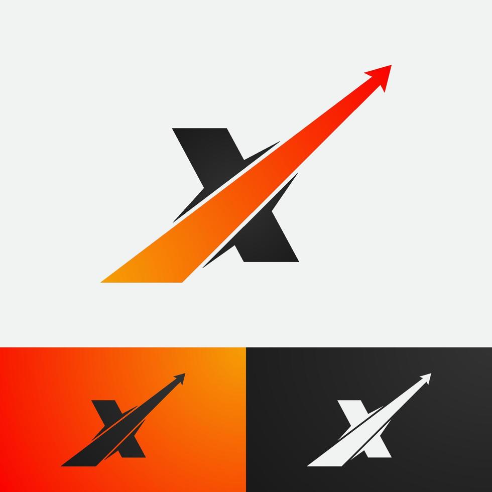 logotyp mall brev x med gradering Färg för företag design vektor