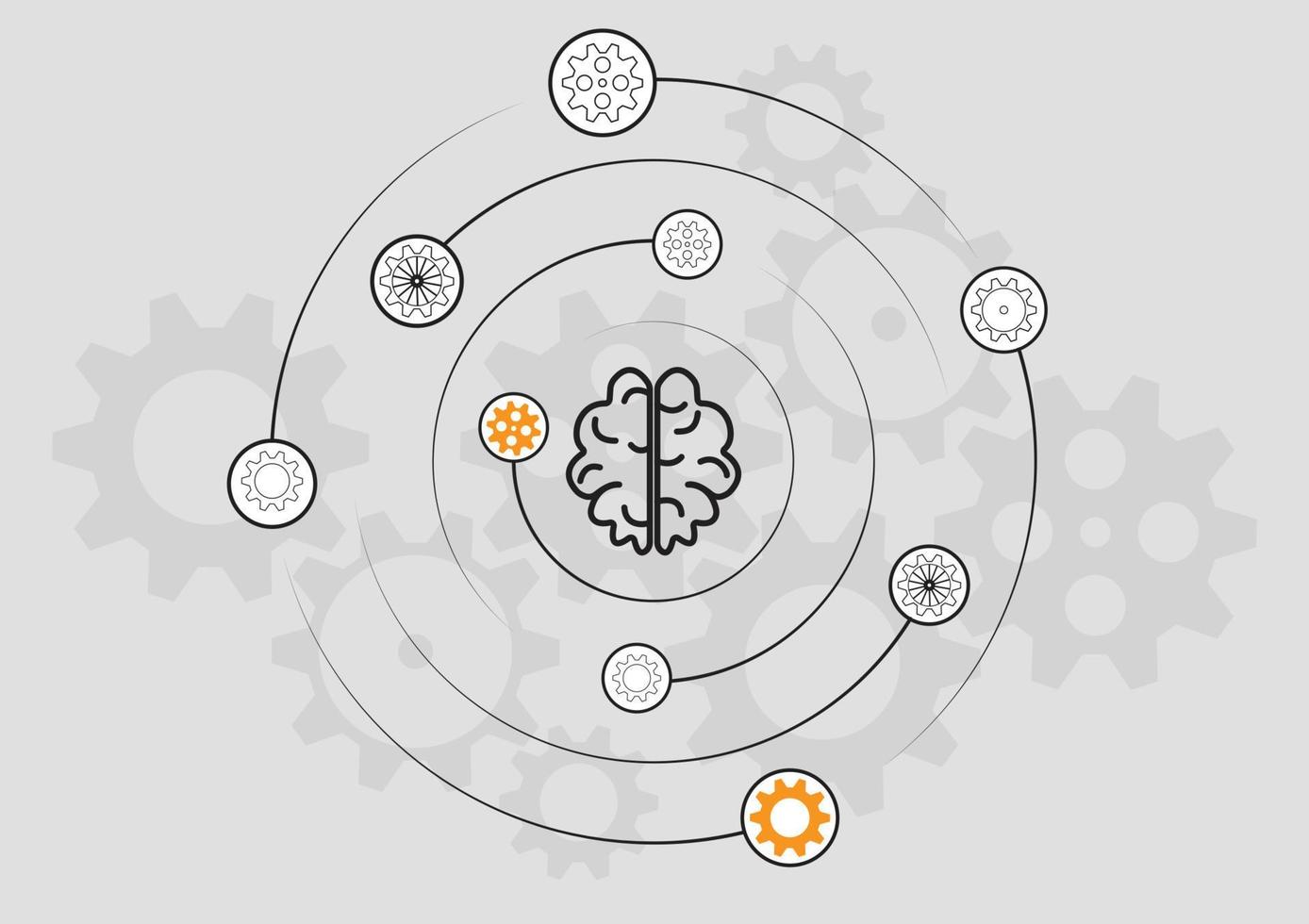 die Erfolgsintelligenz des Geistes Denken und Inspiration von Ideen Konzepten für Strategiekommunikation Entwicklung und Plan für kreative Geschäftslösungen und Design Brainstorming Energietechnologie vektor