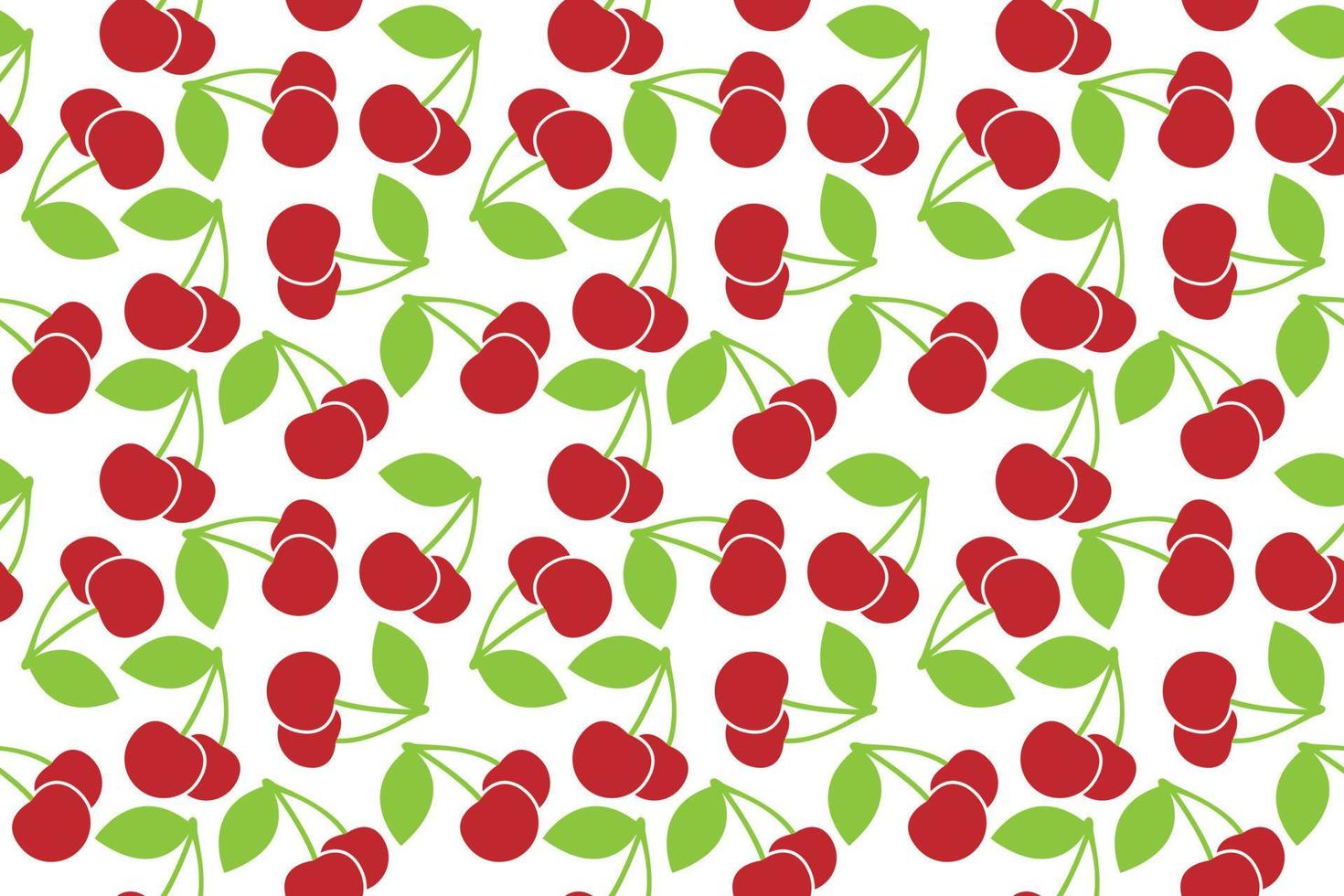 Kirsche frisches Obst nahtloses abstraktes Muster auf weißem Hintergrundvektordesign vektor