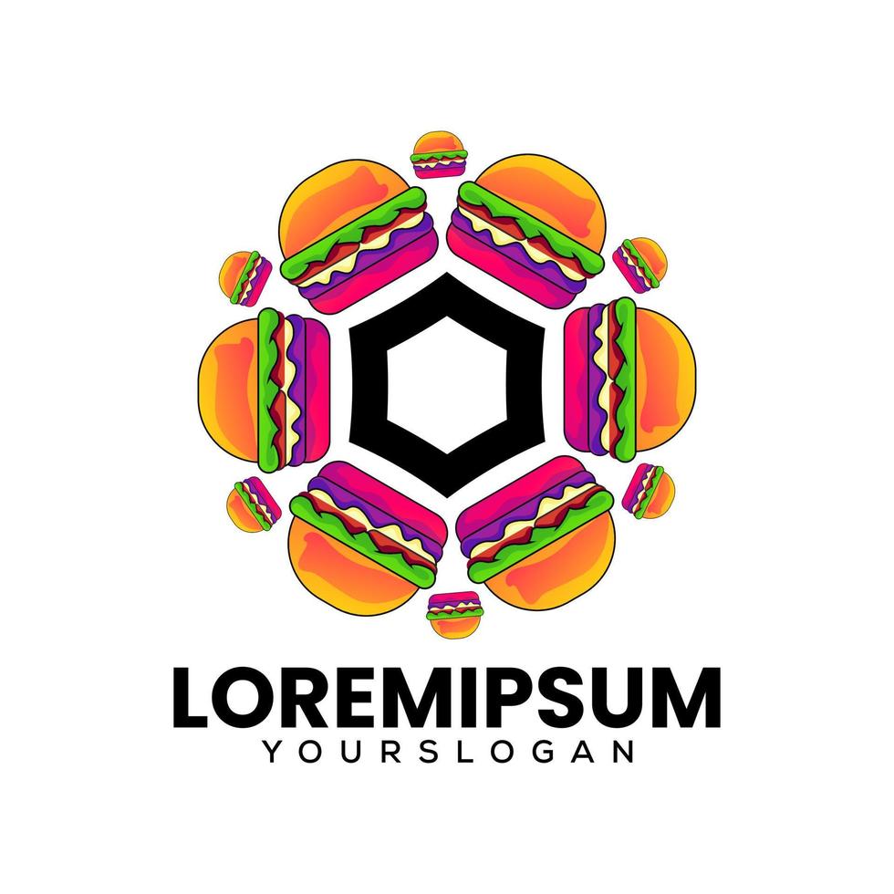 burger gemenskap logotyp design vektor