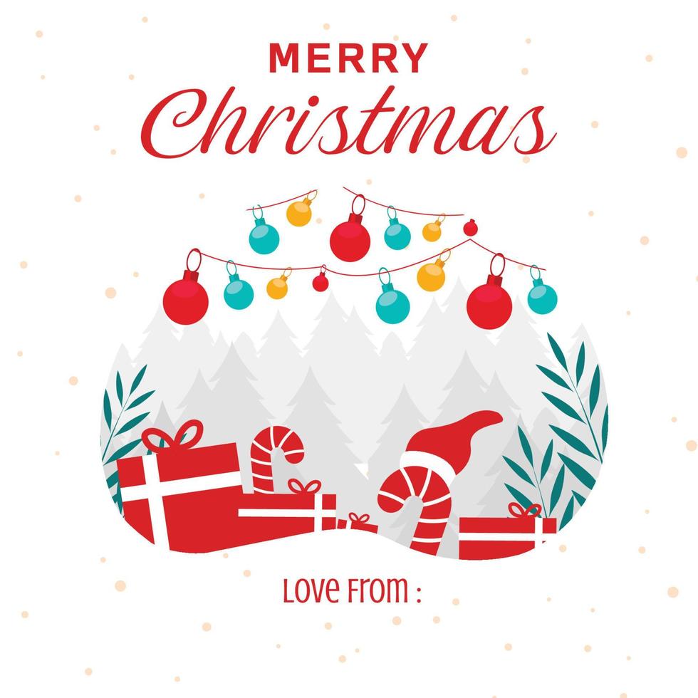 bakgrund mallar för hälsning kort. jul gåvor med färgrik lampor och träd nyanser. vektor