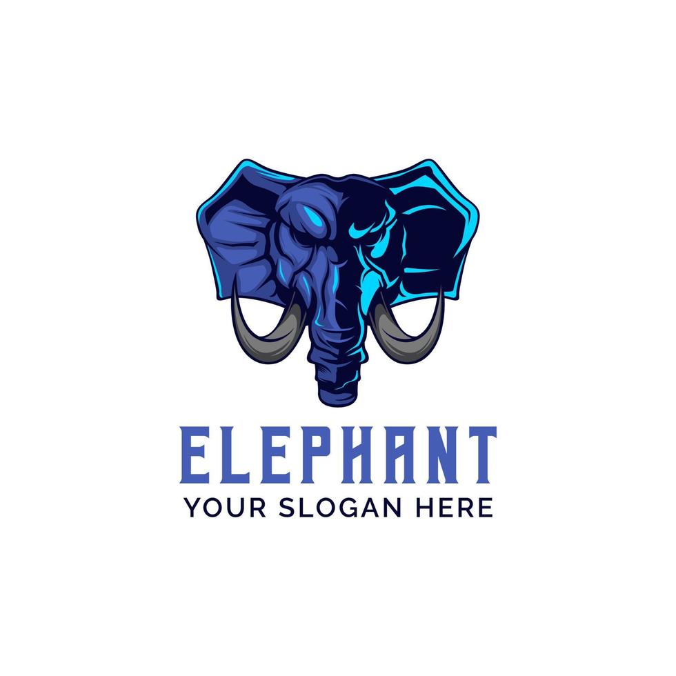 elefant huvud logotyp vektor maskot mall