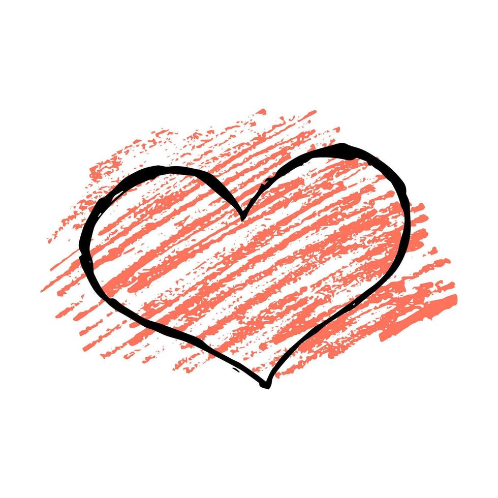 Skizzieren Sie Scribble-Herzen auf rotem Hintergrund. handgezeichnete bleistiftgekritzelherzen. Vektor-Illustration vektor