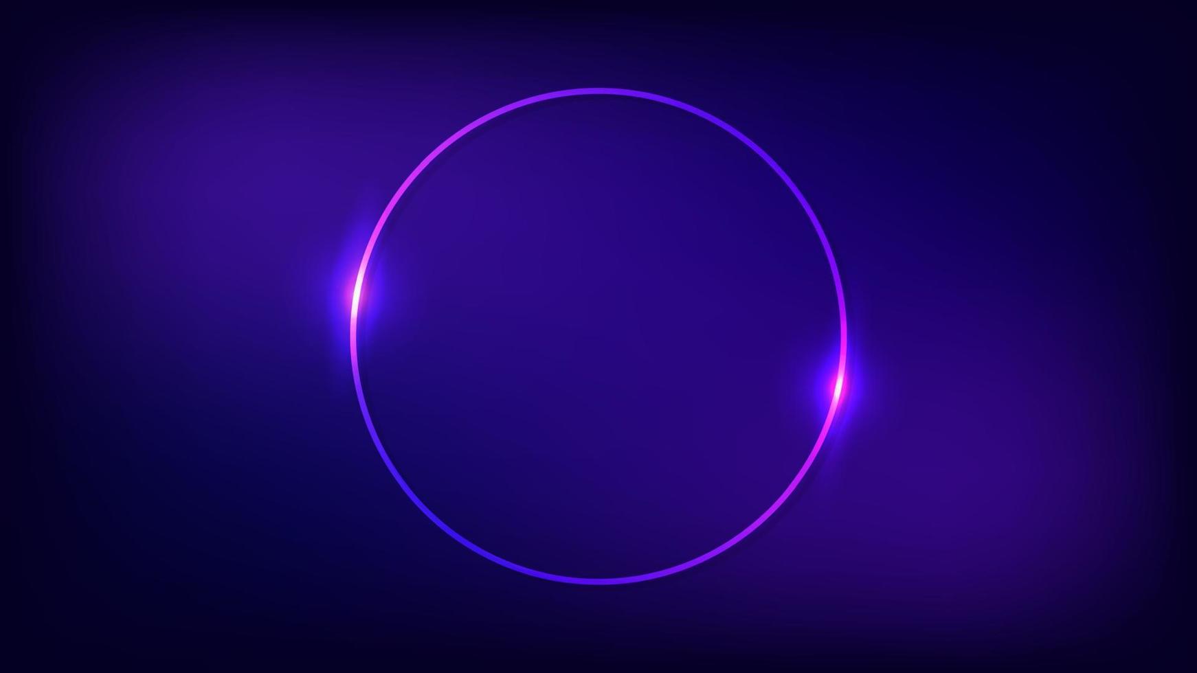 neon runda ram med lysande effekter på mörk bakgrund. tömma lysande techno bakgrund. vektor illustration.