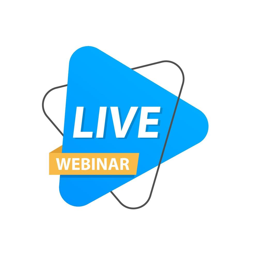 Live-Webinar-Schaltfläche, Symbol, Emblem-Etikettenvektorillustration vektor