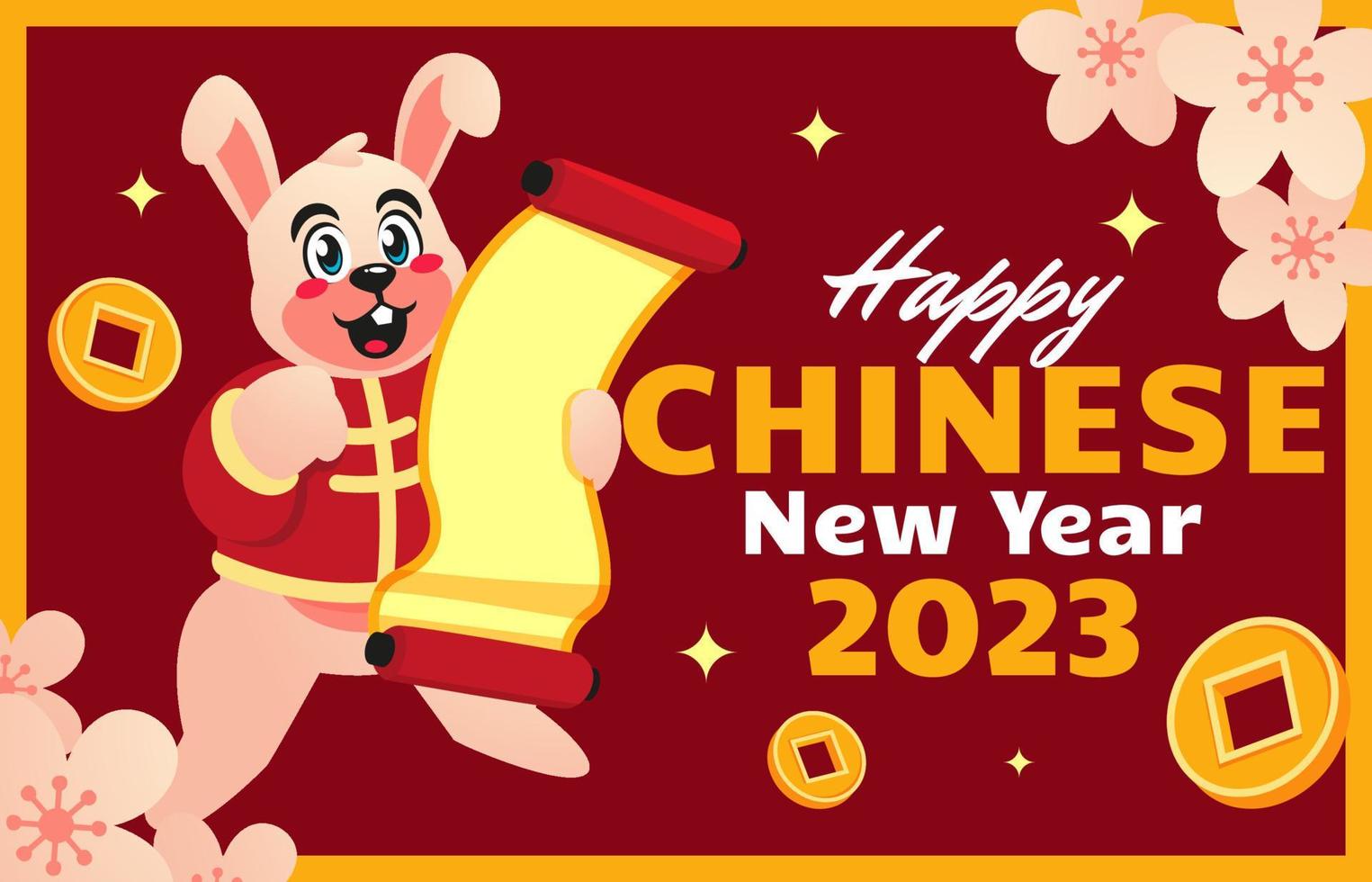 chinesische neujahrsfeier mit kaninchen vektor