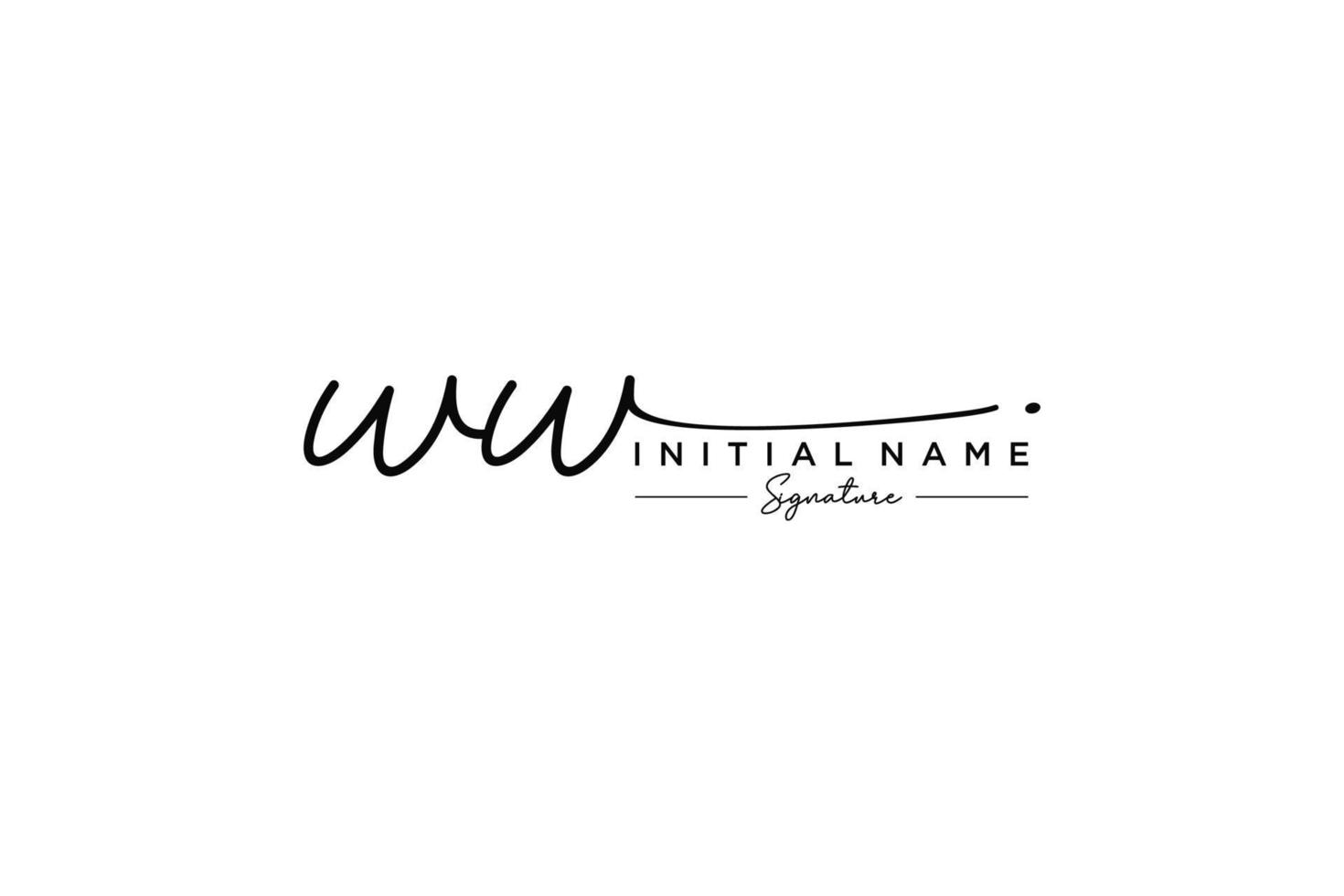 första ww signatur logotyp mall vektor. hand dragen kalligrafi text vektor illustration.