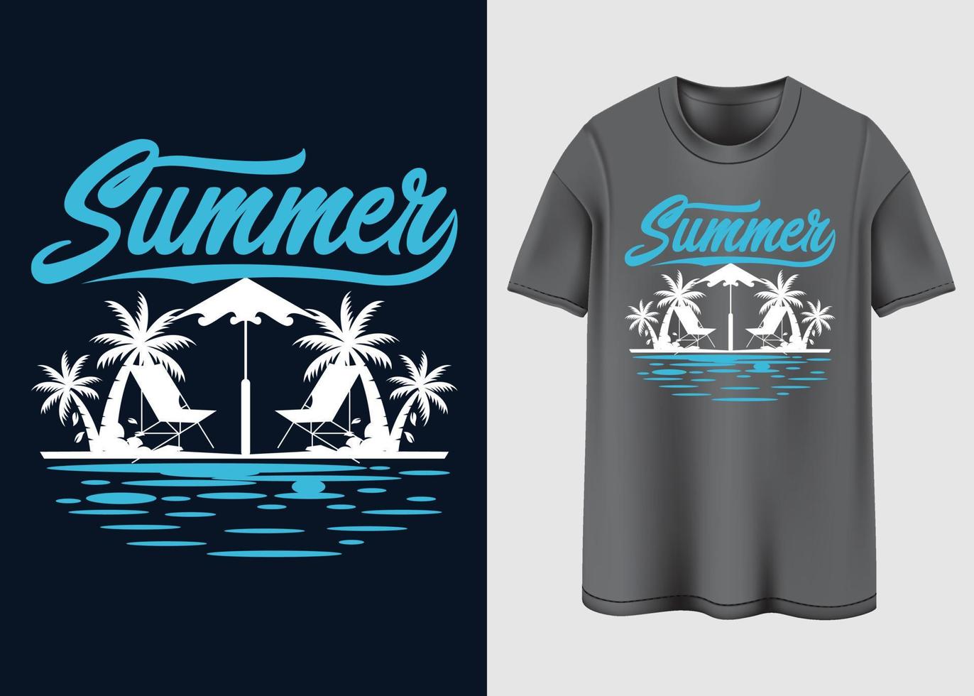 Lassen Sie uns das Sommer-T-Shirt-Design genießen vektor