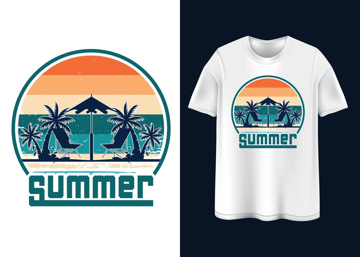 Lassen Sie uns das Sommer-T-Shirt-Design genießen vektor