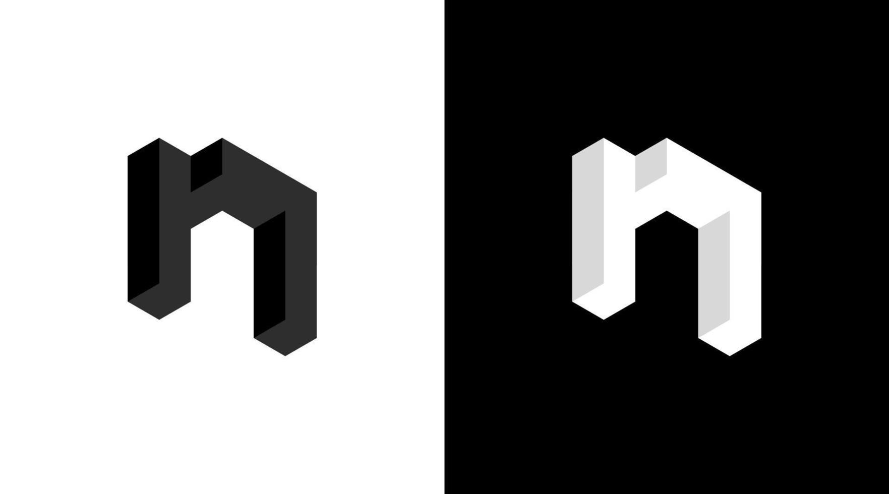 business logo architektur monogramm n buchstaben initiale schwarz-weiß symbol illustration stil designvorlagen vektor