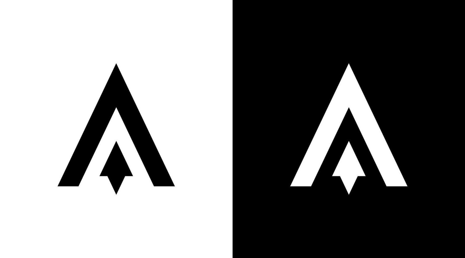 företag logotyp pil upp monogram en brev första svart och vit ikon illustration stil mönster mallar vektor