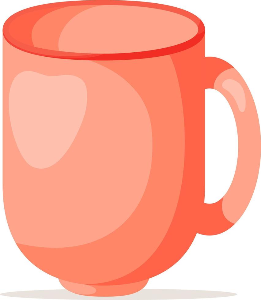 leere rote Tasse. Farbvektorillustration für Grußkartendesign, Poster, Aufkleber, Menü vektor