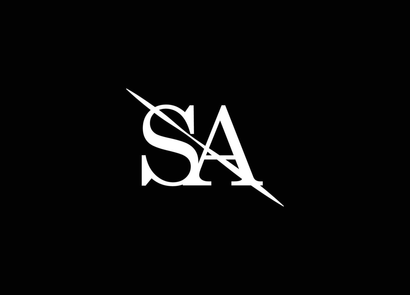 sa-Logo-Design, Signatur-Logo, Buchstaben-Logo-Design vektor