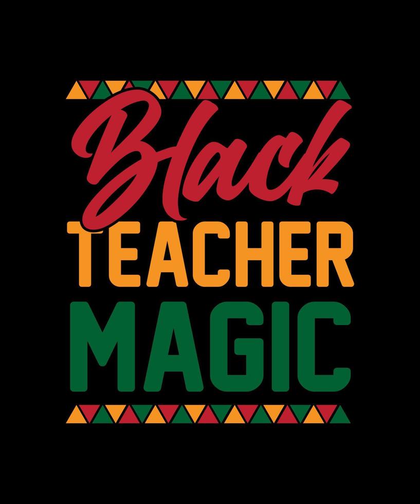 schwarzes Lehrer-Magie-T-Shirt vektor