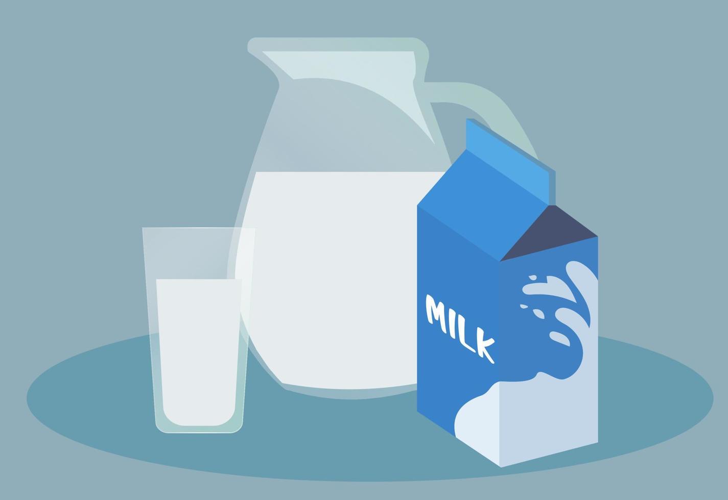 milchprodukt aus der landwirtschaft, milchbox, glas milchillustration vektor