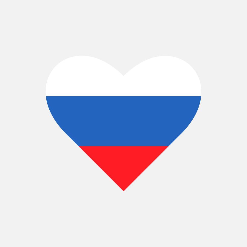 flagga av ryssland i de form av en hjärta på en grå bakgrund. vektor
