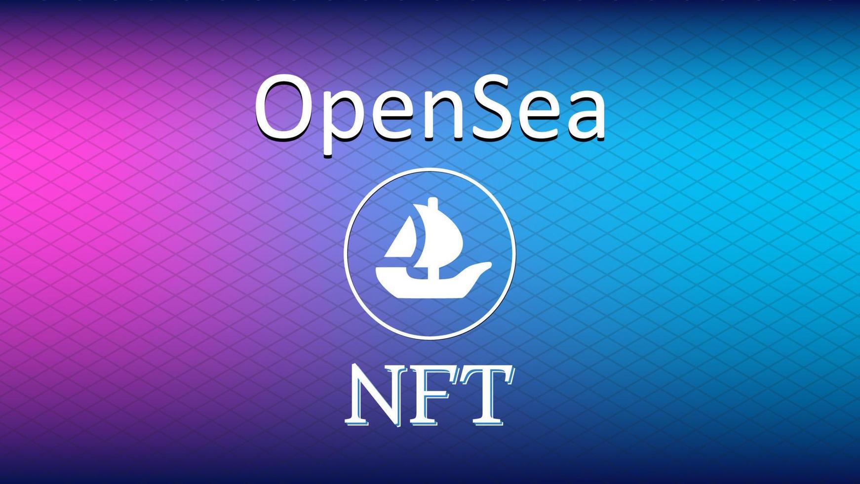 Opensea-Internetplattform NFT-Token-Markt und -Auktion. neuer Trend im Verkauf von Sammlerstücken. Banner für Nachrichten und Medien. Vektor-Illustration. vektor