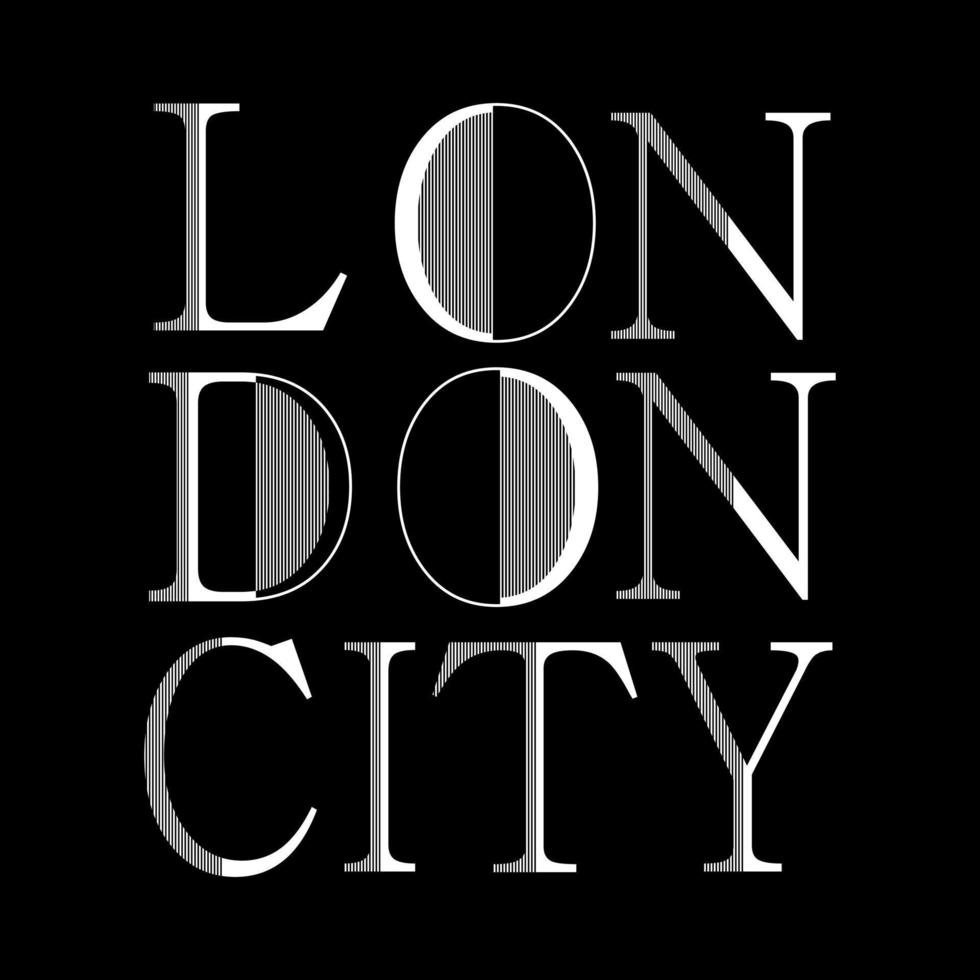 Vektor-London-City schwarz-weißer Text-Typografie-Design vektor