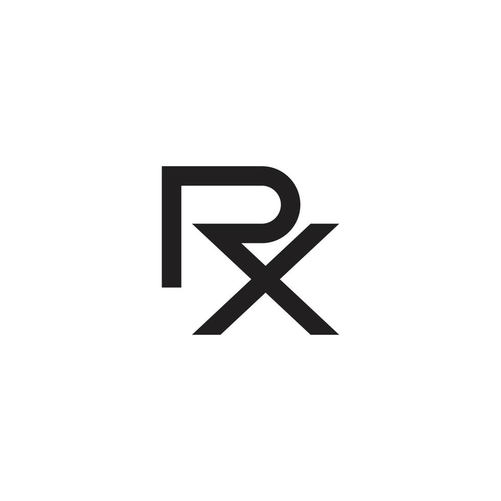 brev rx enkel länkad logotyp vektor
