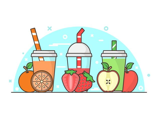 Smoothie + Ingredienser Bakgrunds illustrationer vektor