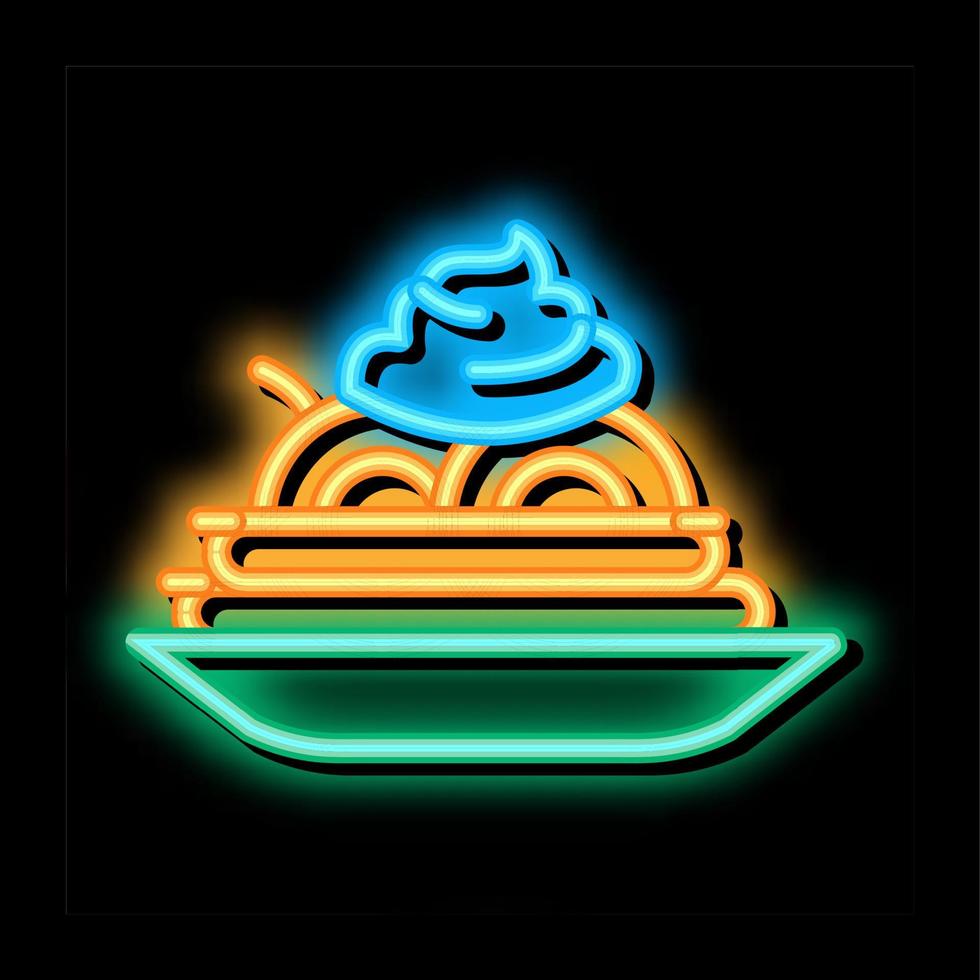 Mayonnaise-Gewürz-Nahrungsmittelteller-Neonglühen-Symbolillustration vektor