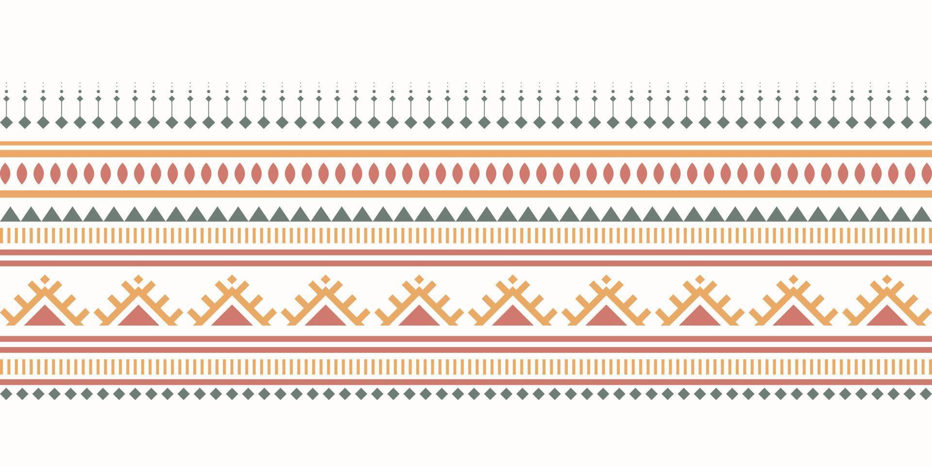 geometrischer ethnischer orientalischer musterhintergrund. Musterdesign im Boho-Stil. design für textur, verpackung, kleidung, batik, stoff, tapete und hintergrund. Muster-Stickerei-Design. vektor