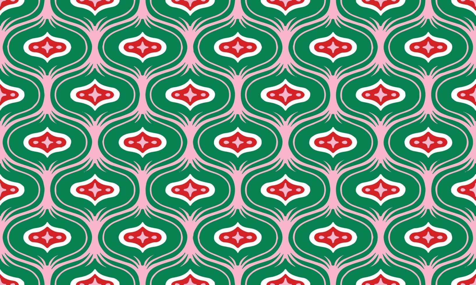 etnisk abstrakt bakgrund söt rosa grön geometrisk stam- ikat folk motiv arabicum orientalisk inföding mönster traditionell design matta tapet Kläder tyg omslag skriva ut batik folk sticka vektor
