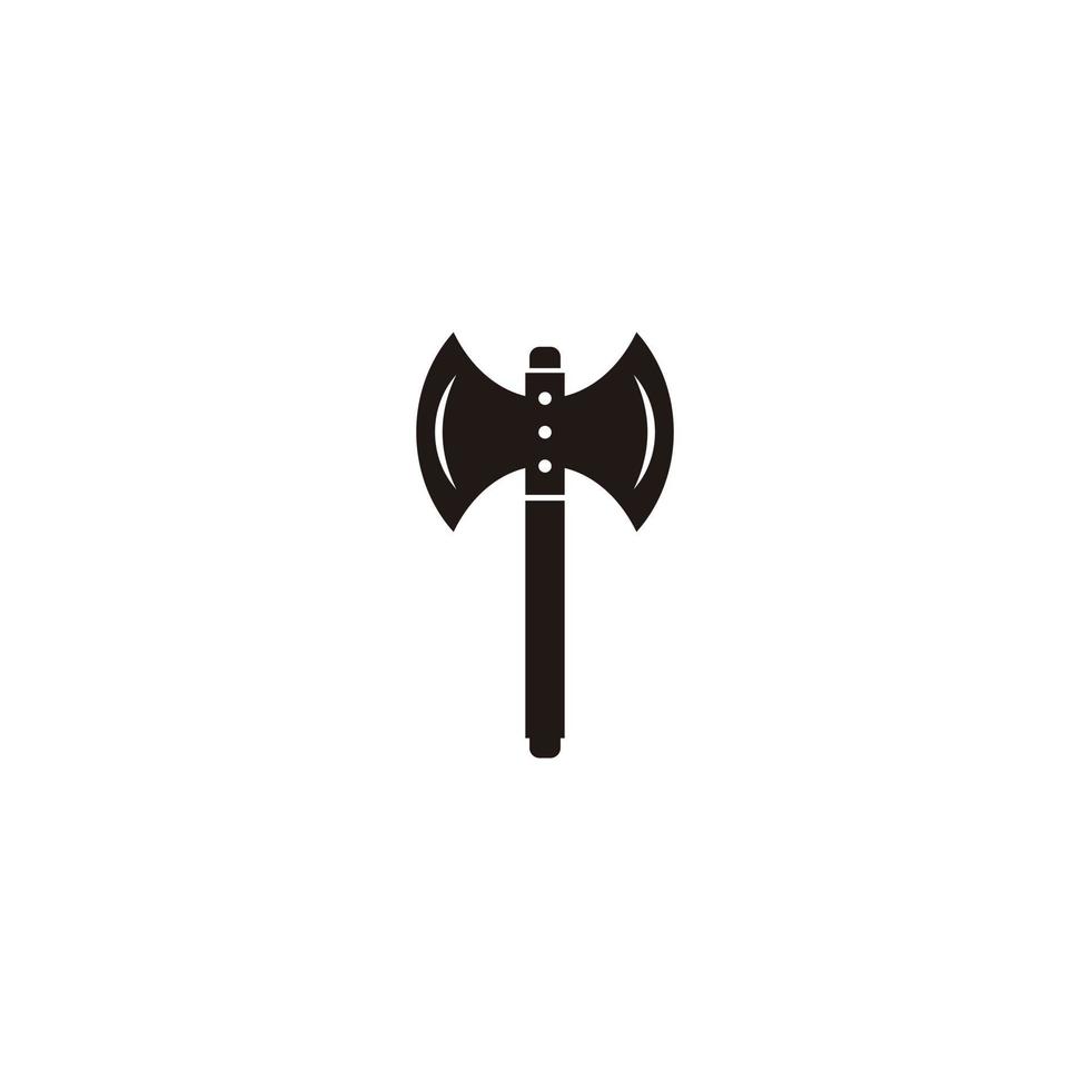 mittelalterliche Silhouette Axt-Symbol isoliert auf weißem Hintergrund. Streitaxt, Henkeraxt, Cartoon-Axt. Logo-Design-Vektor-Illustration vektor