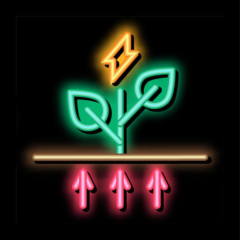 öko-energie-neon-leuchten-symbol-illustration vektor