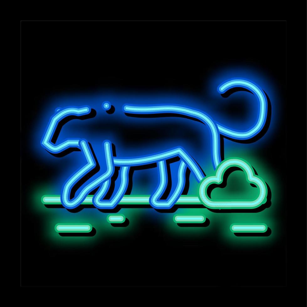 lejon vild djur- neon glöd ikon illustration vektor