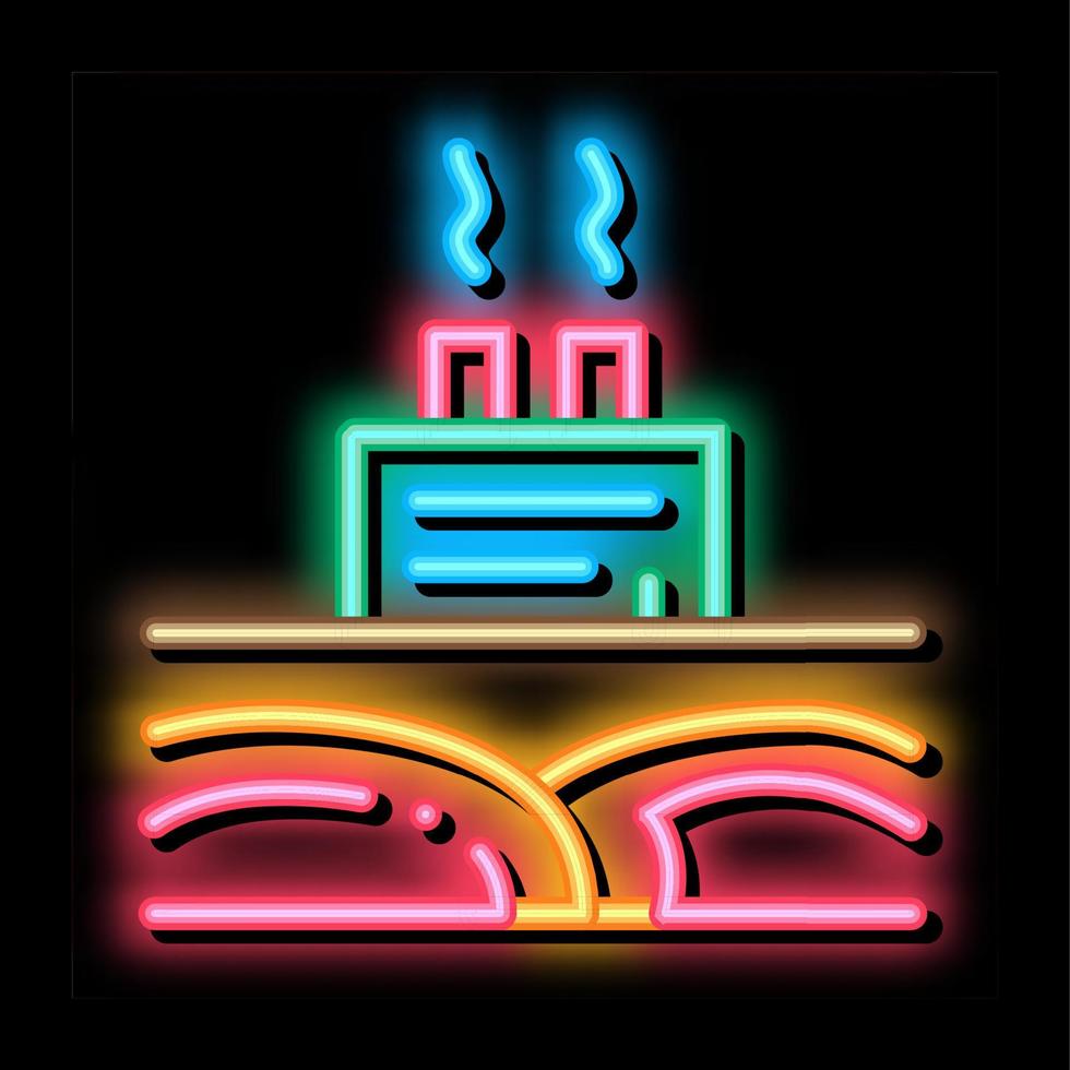 geothermische energiekraftwerk neonglühen symbol illustration vektor