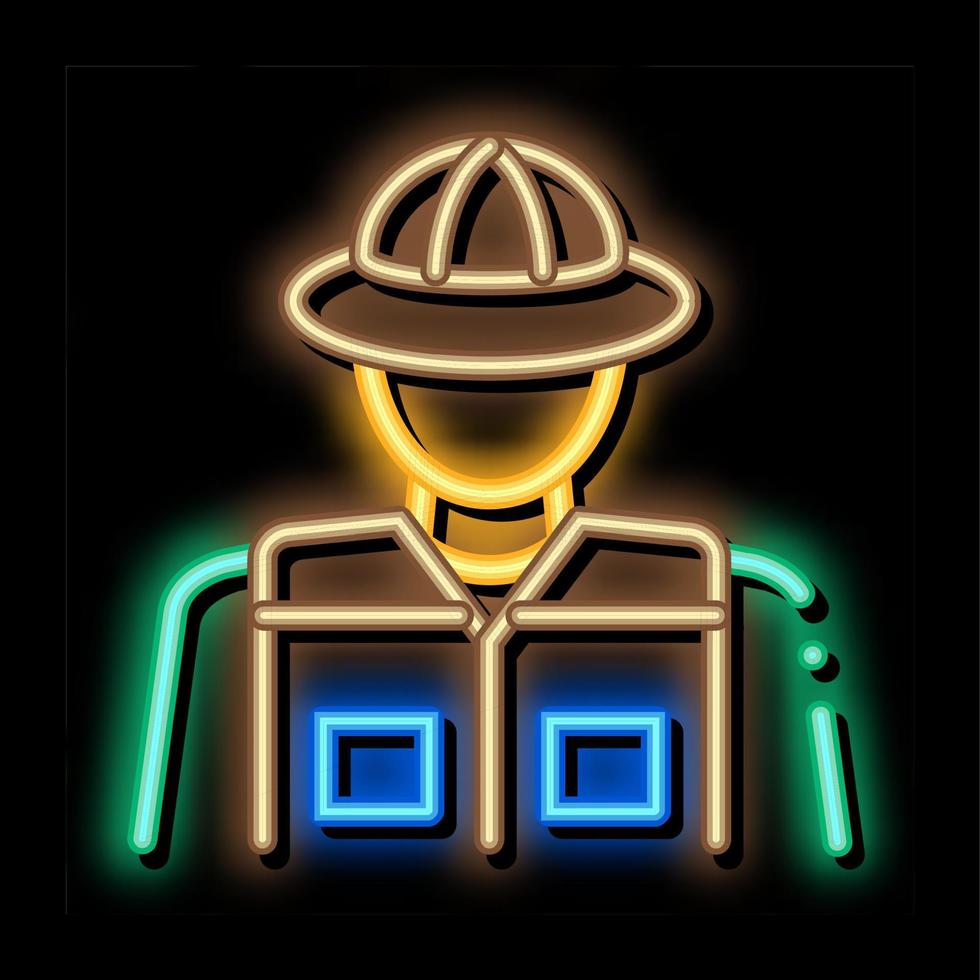 dschungelpionier neonglühen symbol illustration vektor