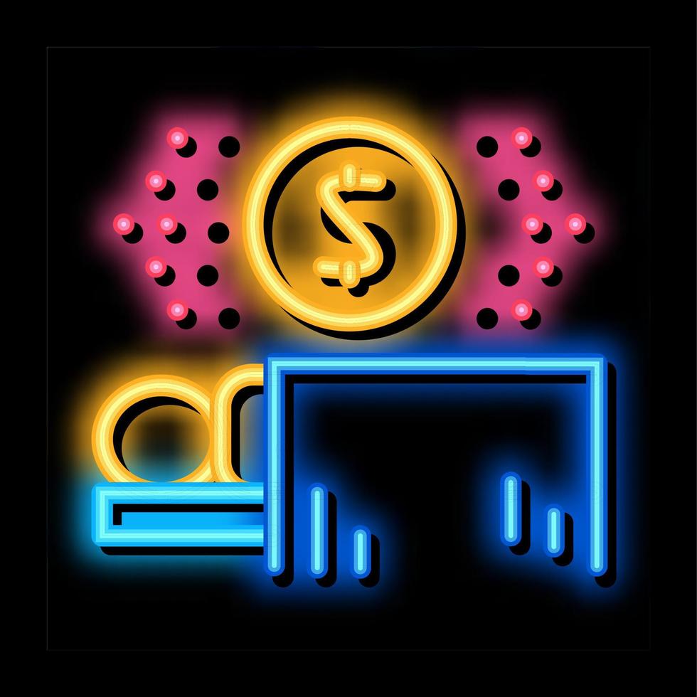 betalning drift neon glöd ikon illustration vektor
