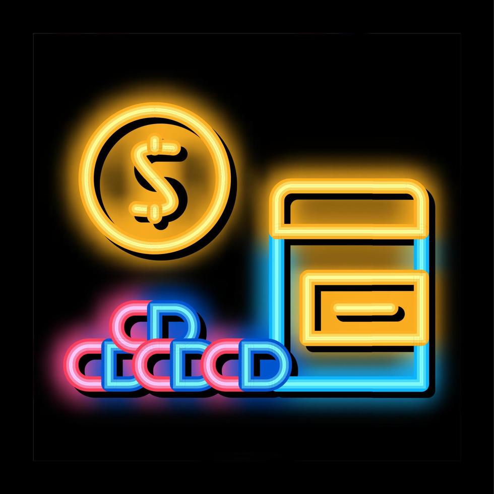 medikamente kaufen neonglühen symbol illustration vektor