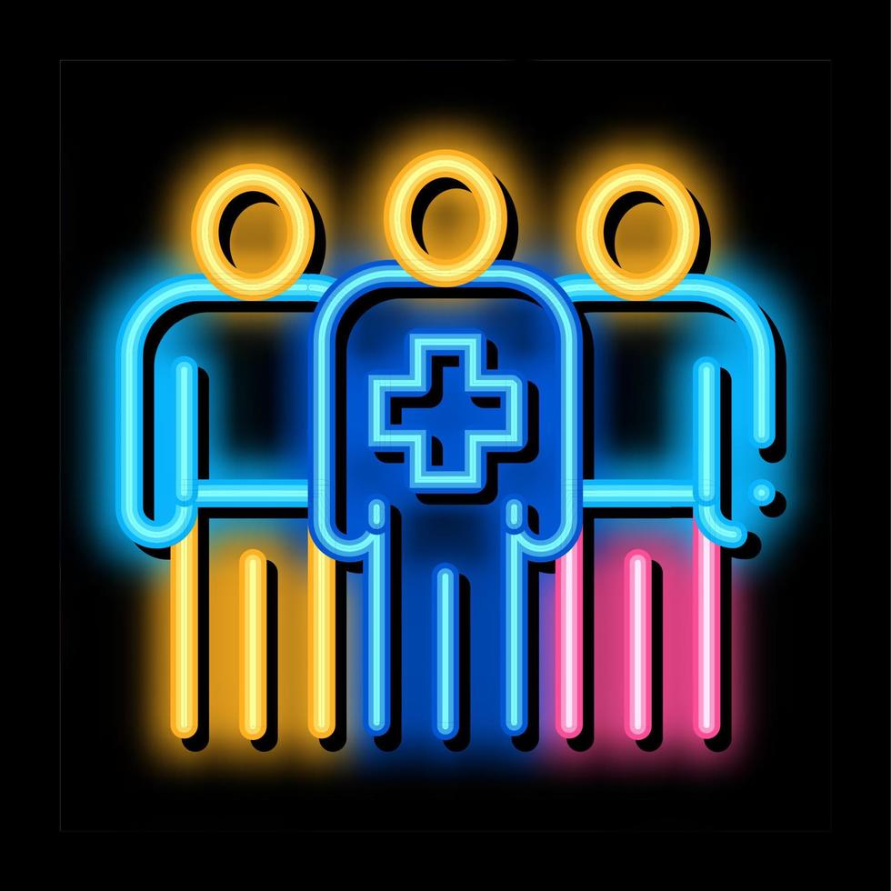 medizinisches personal neonglühen symbol illustration vektor