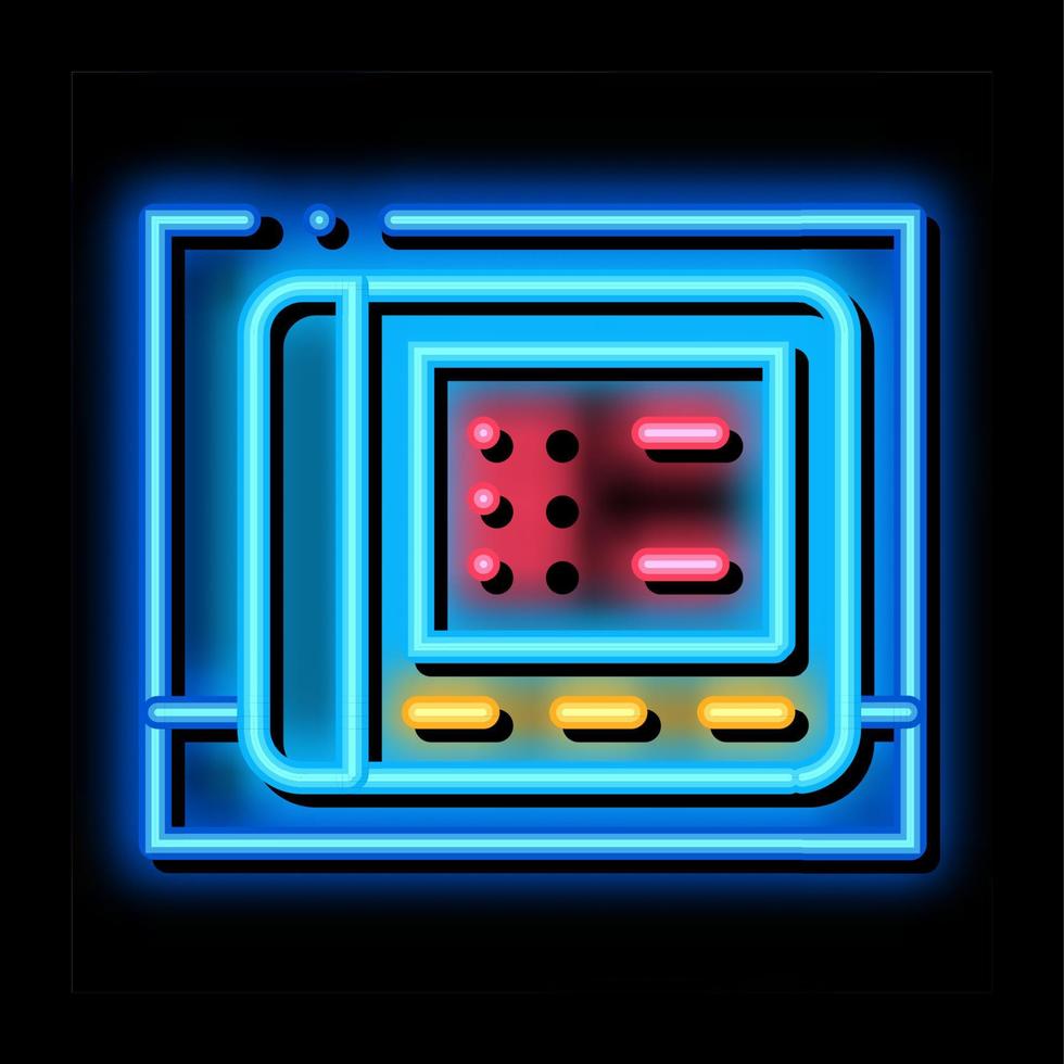 konditionsträning elektronisk enhet neon glöd ikon illustration vektor