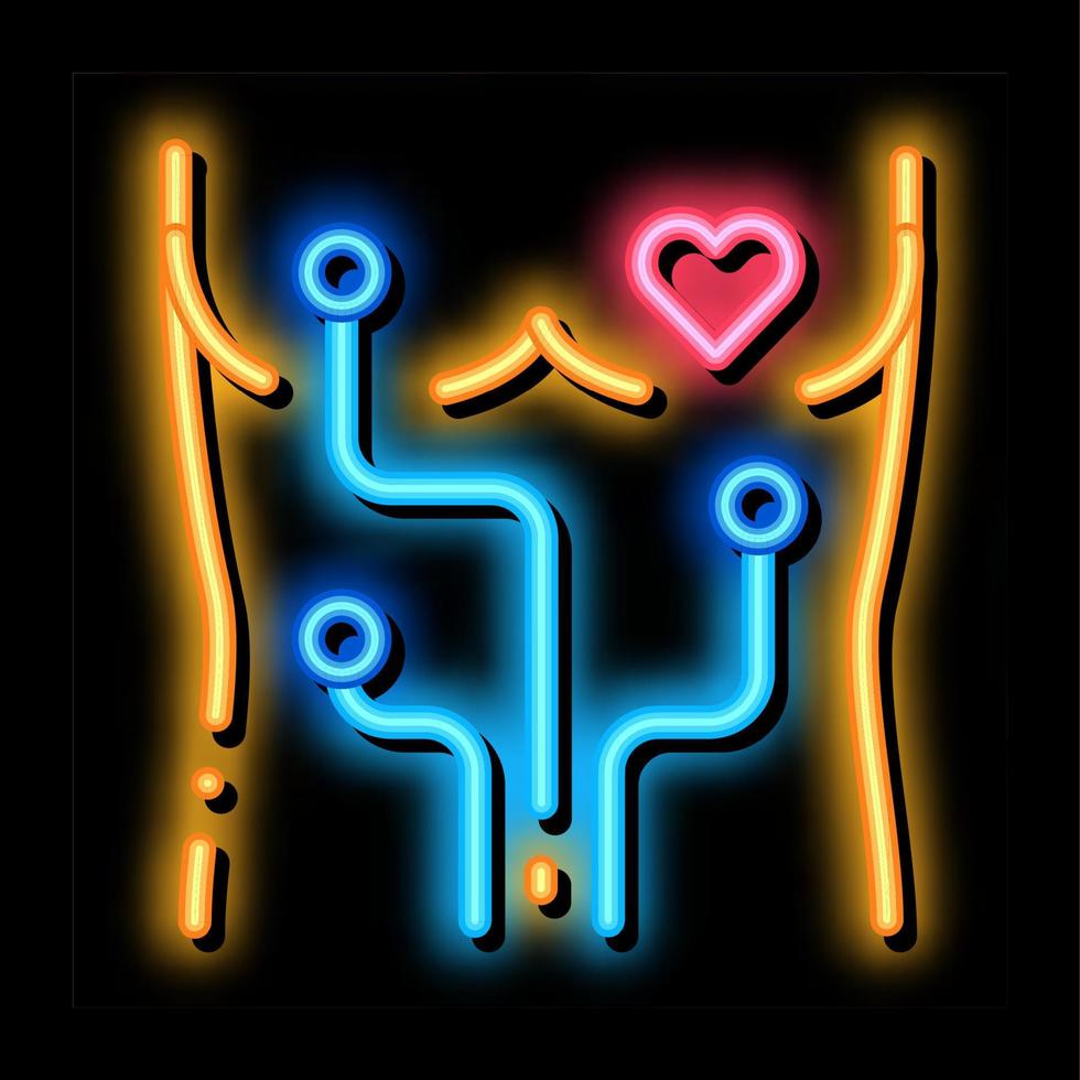 herzuntersuchungsgerät neonglühen symbol illustration vektor