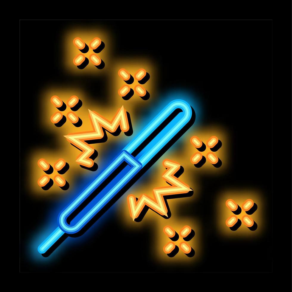 feuerwerk wunderkerze neon glühen symbol illustration vektor