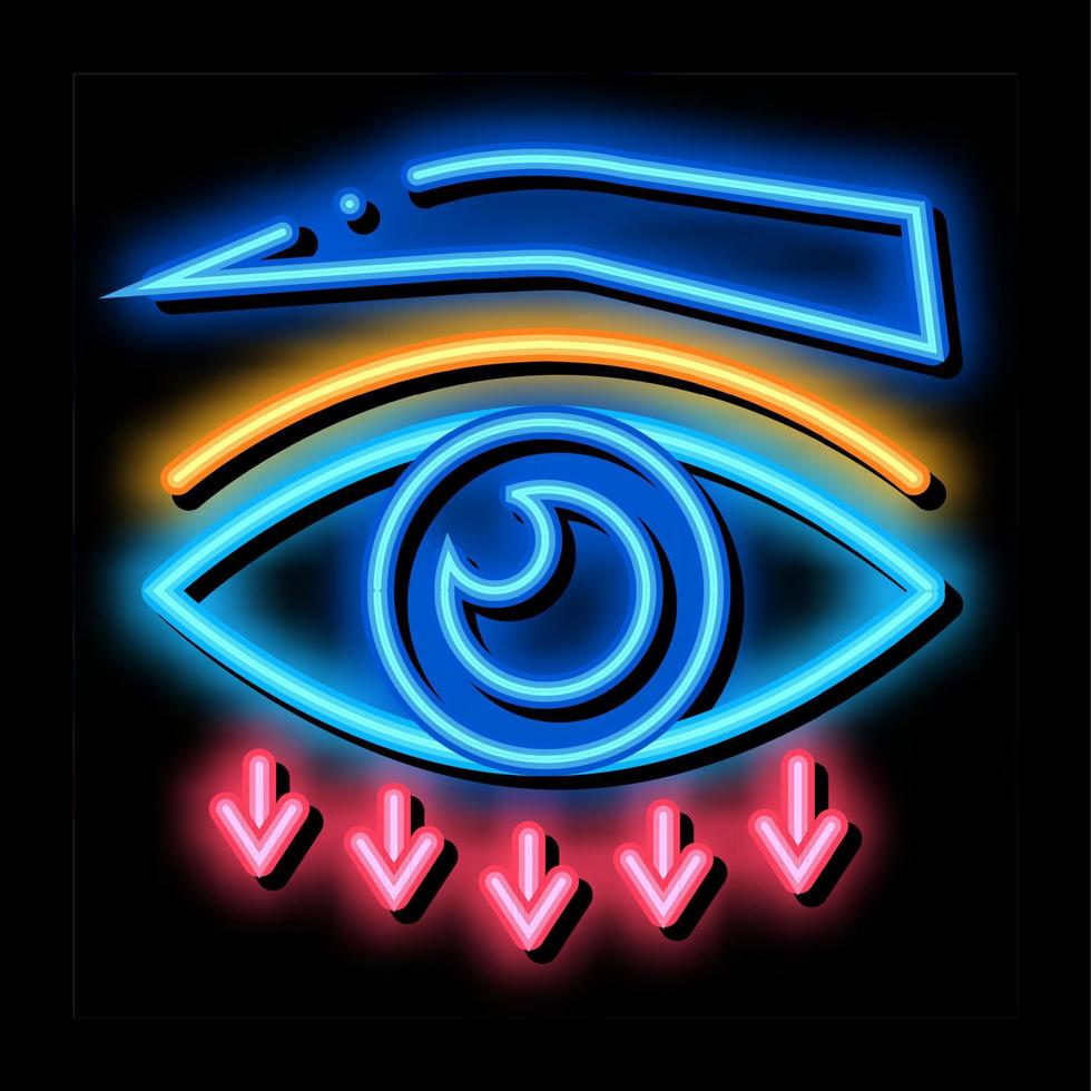 ögonlock plast kirurgi neon glöd ikon illustration vektor