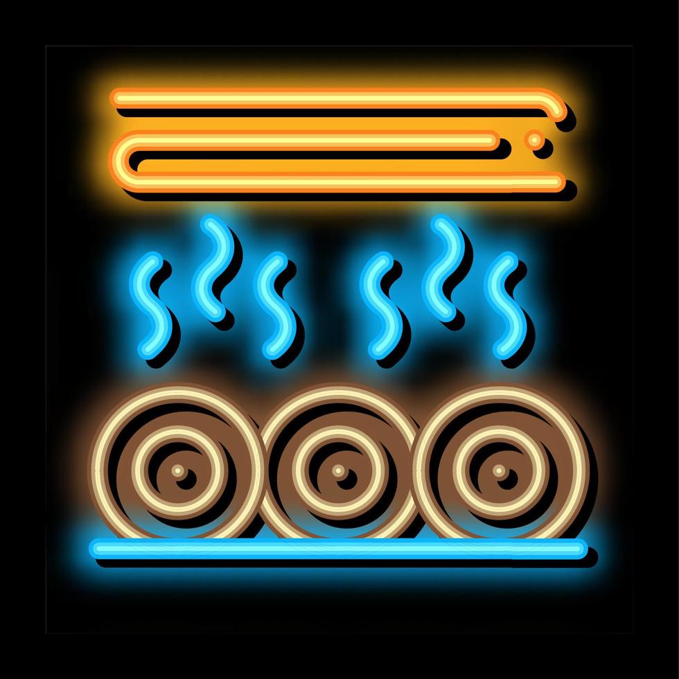 holzstamm trocknen neonglühen symbol illustration vektor